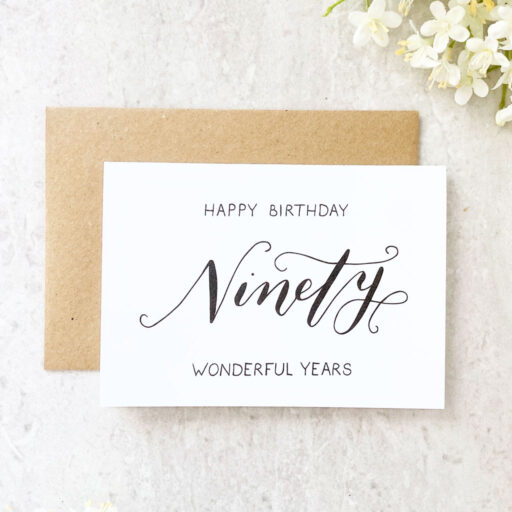 NINETY-BIRTHDAY-CALLIGRAPHY-CARD-FRONT