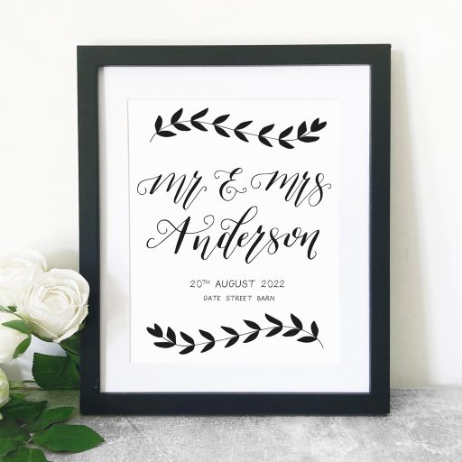 Custom Wedding Print bespoke Calligraphy